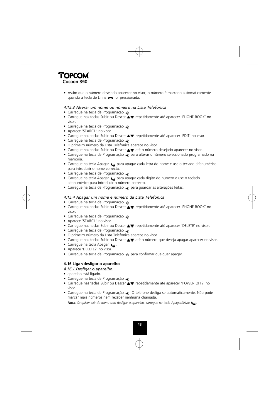 Cocoon 350 | Topcom Cocoon 350 User Manual | Page 47 / 103