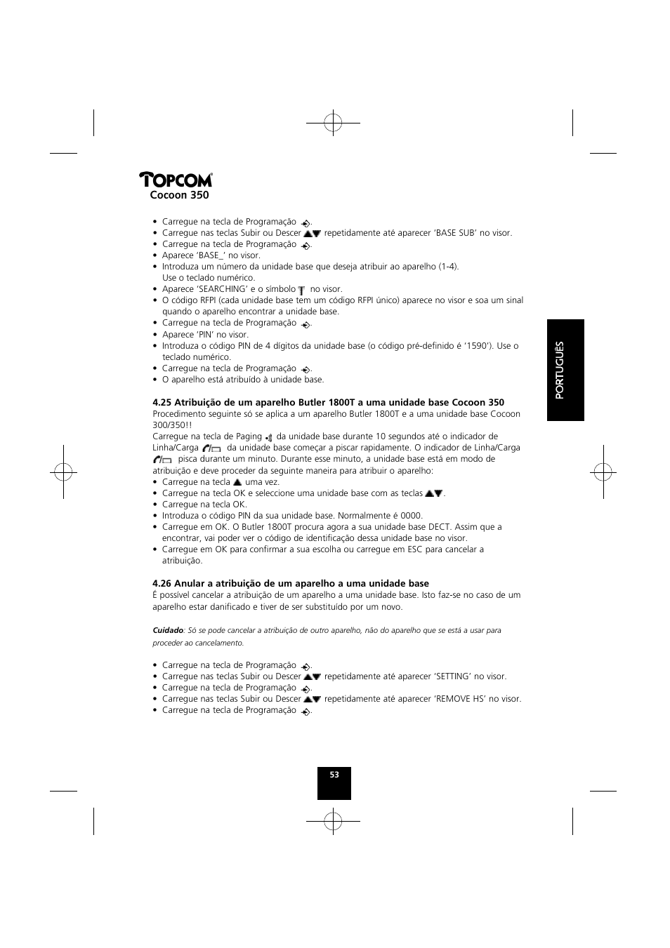 Cocoon 350 | Topcom Cocoon 350 User Manual | Page 52 / 103