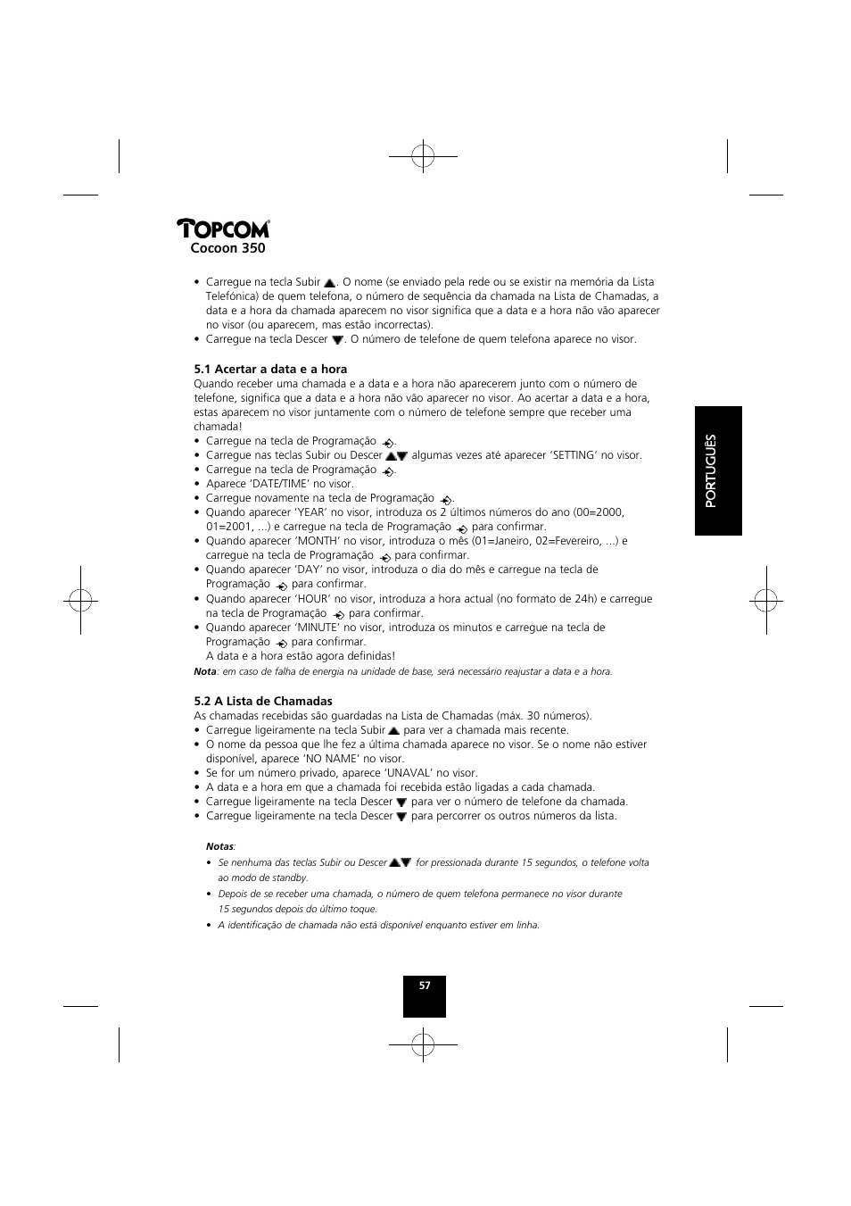 Cocoon 350 | Topcom Cocoon 350 User Manual | Page 56 / 103