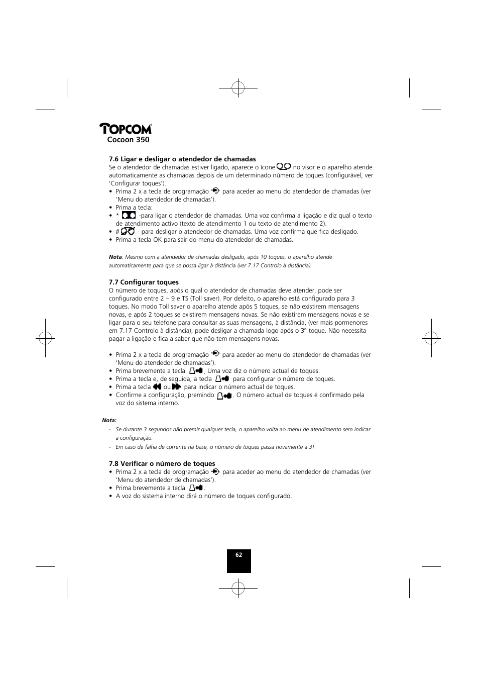 Cocoon 350 | Topcom Cocoon 350 User Manual | Page 61 / 103