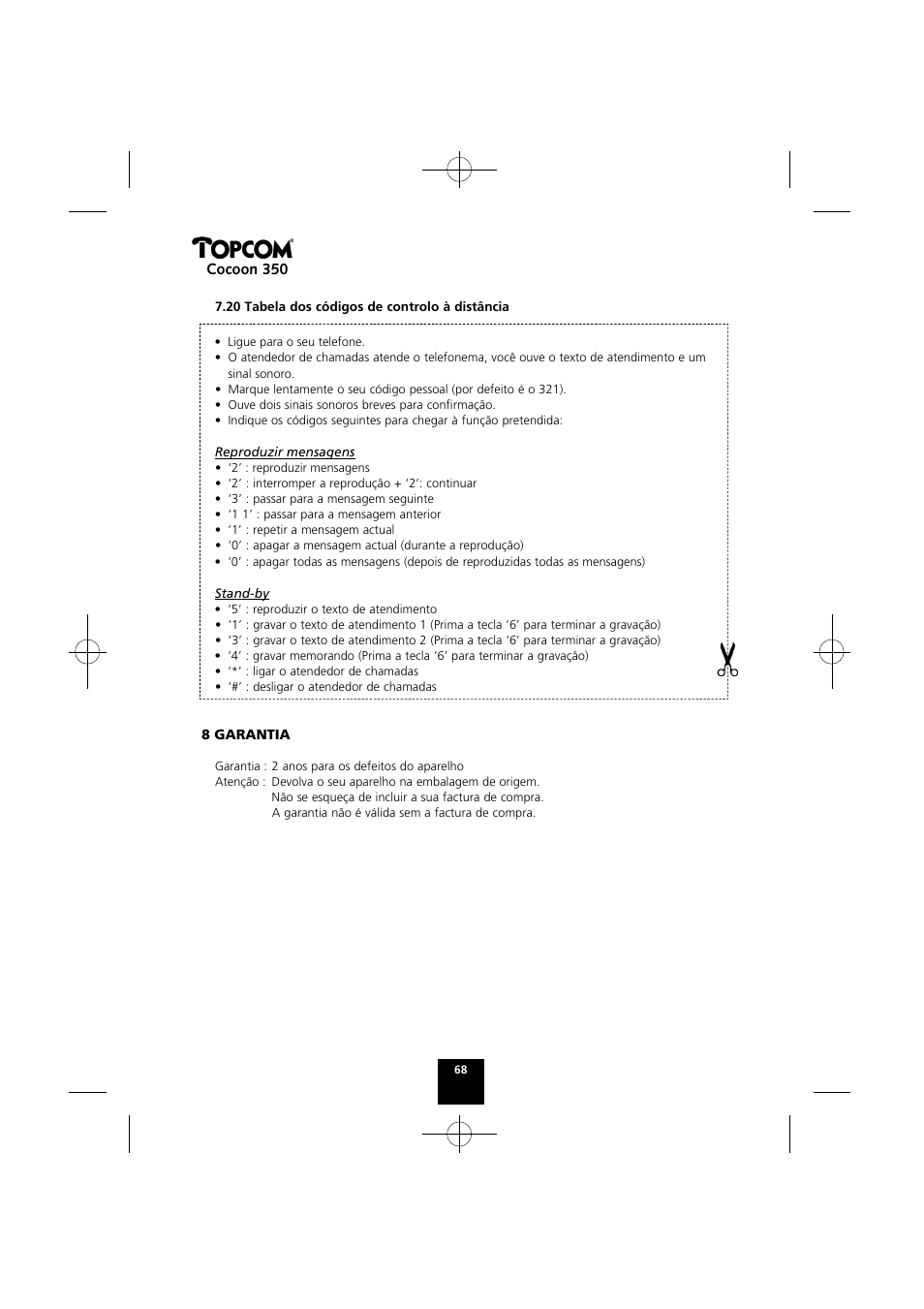 Topcom Cocoon 350 User Manual | Page 67 / 103