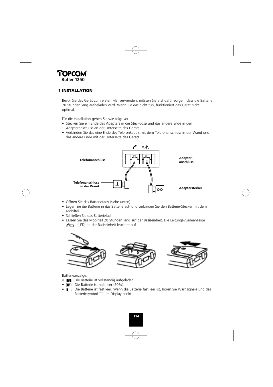 Butler 1250 | Topcom BUTLER 1250 User Manual | Page 114 / 147