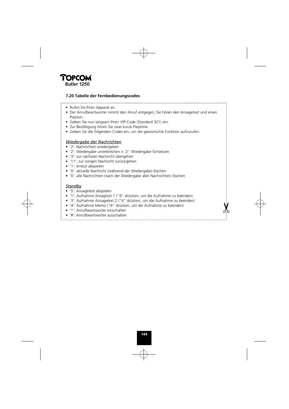 Topcom BUTLER 1250 User Manual | Page 144 / 147