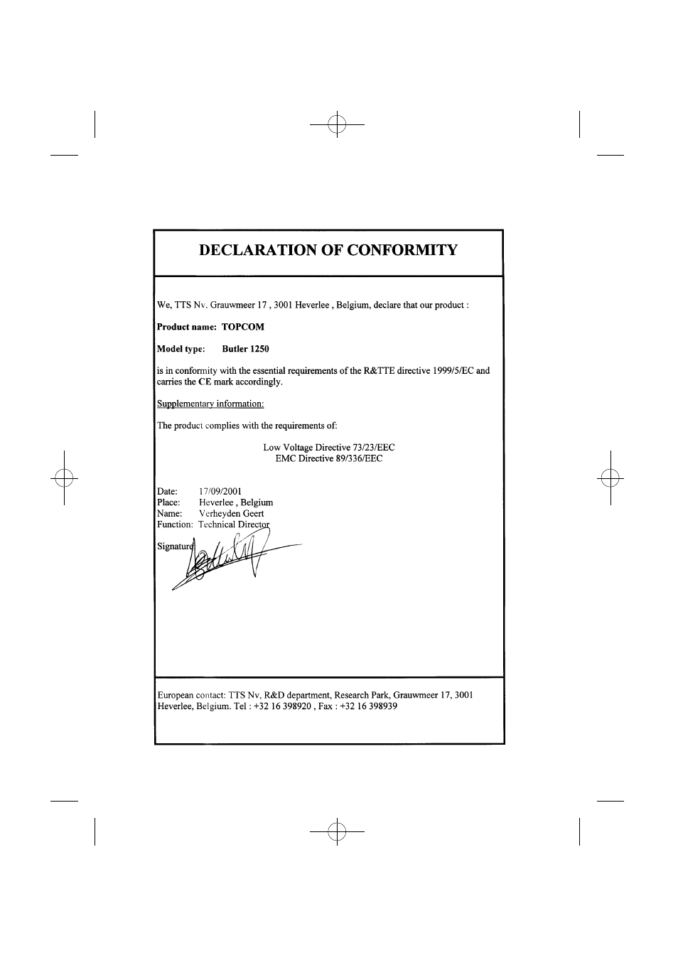 Topcom BUTLER 1250 User Manual | Page 2 / 147