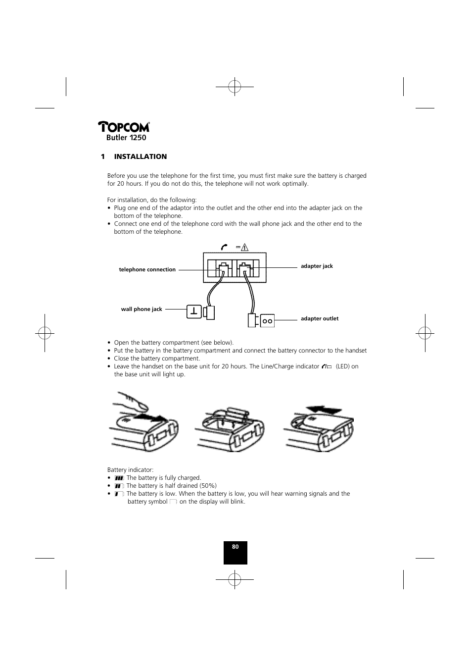 Butler 1250 | Topcom BUTLER 1250 User Manual | Page 80 / 147