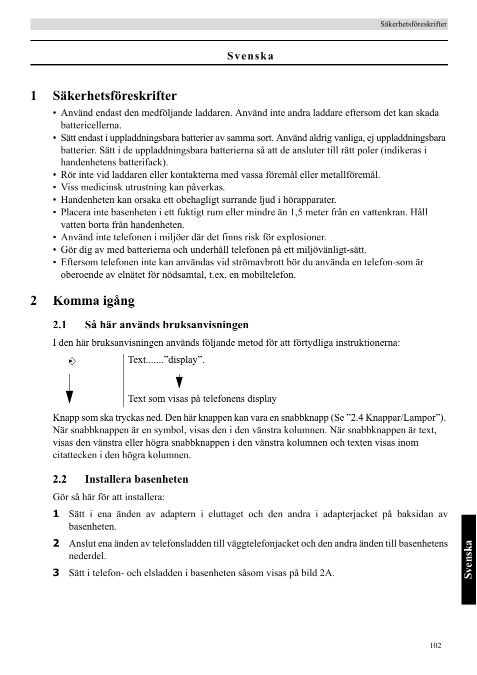 1säkerhetsföreskrifter, 2komma igång | Topcom BUTLER 5710 User Manual | Page 119 / 220
