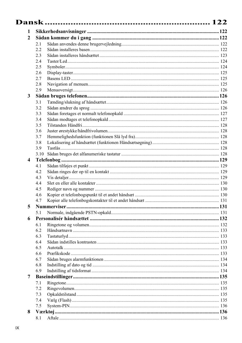 Dansk | Topcom BUTLER 5710 User Manual | Page 12 / 220