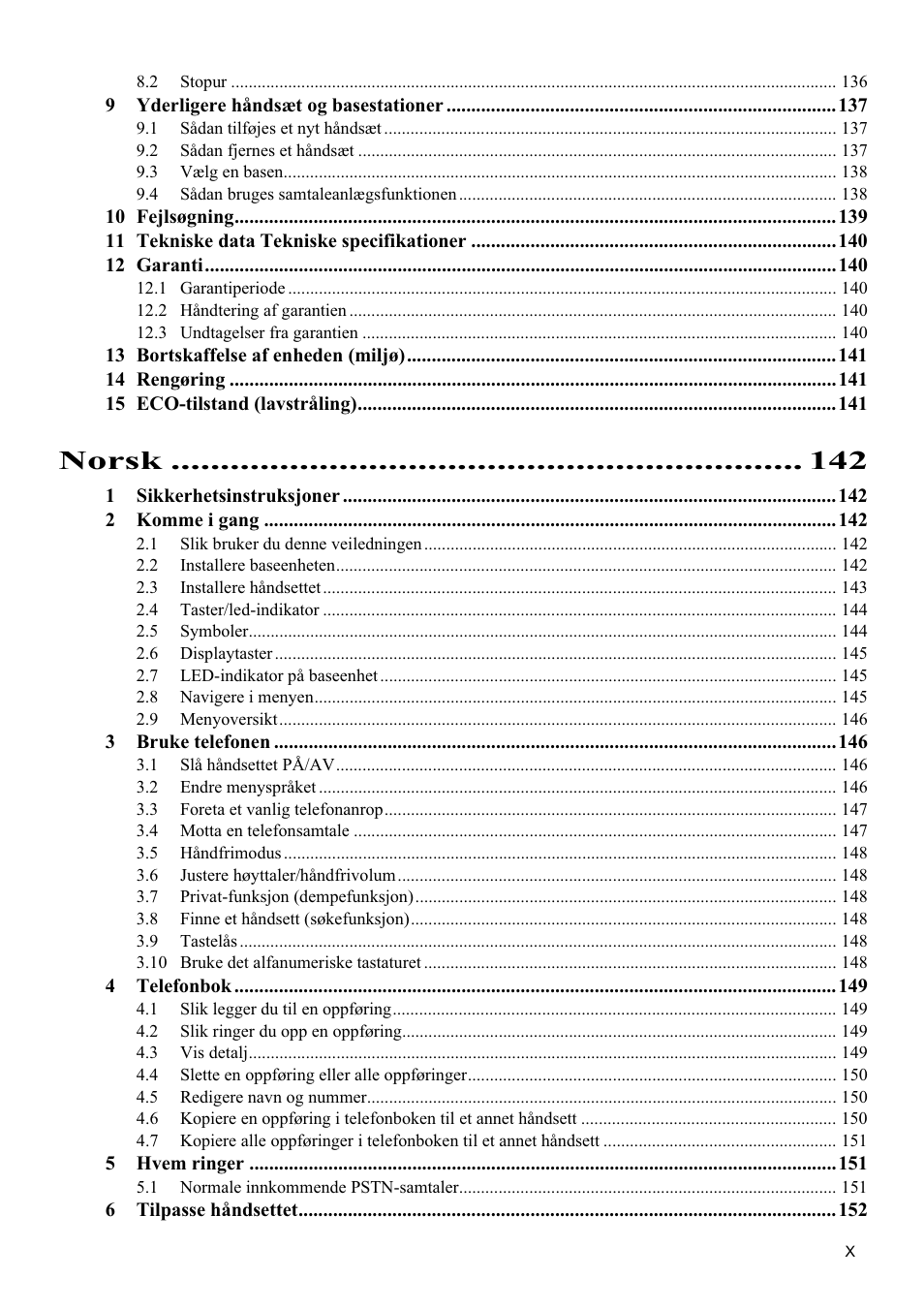 Norsk | Topcom BUTLER 5710 User Manual | Page 13 / 220