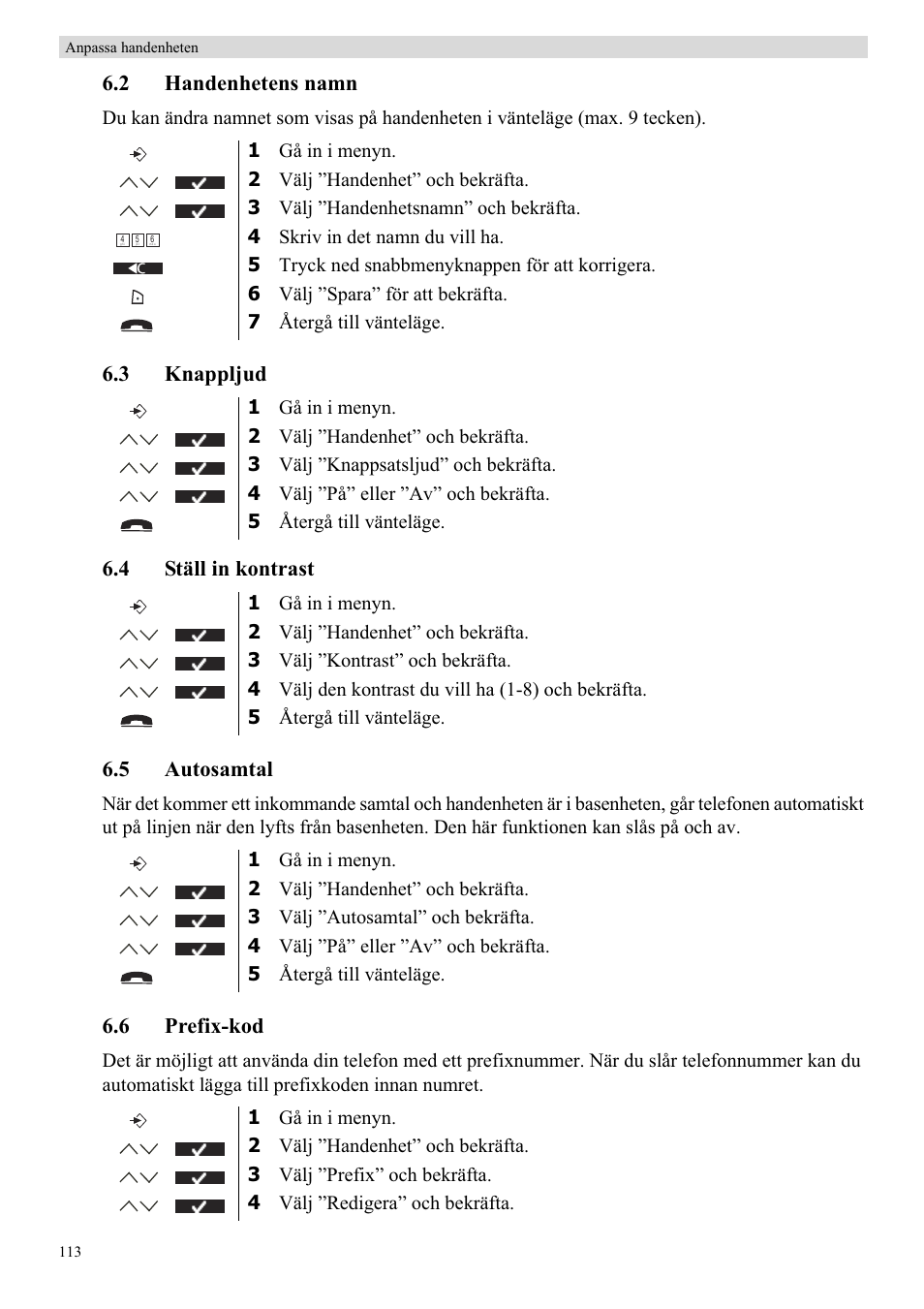 2 handenhetens namn, 6 prefix-kod | Topcom BUTLER 5710 User Manual | Page 130 / 220