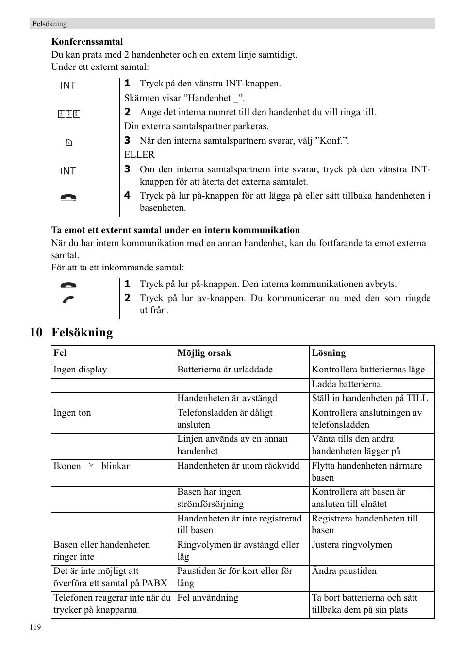 10 felsökning | Topcom BUTLER 5710 User Manual | Page 136 / 220