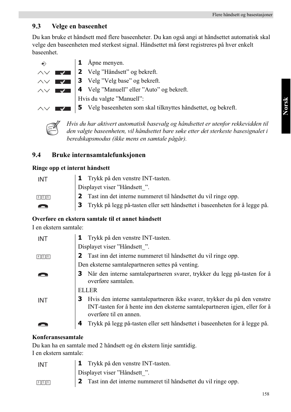 No rsk, 3 velge en baseenhet, 4 bruke internsamtalefunksjonen | Topcom BUTLER 5710 User Manual | Page 175 / 220
