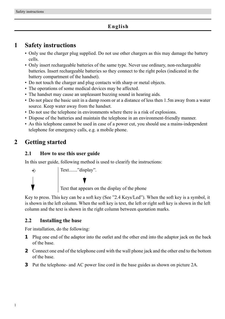 1safety instructions, 2getting started | Topcom BUTLER 5710 User Manual | Page 18 / 220