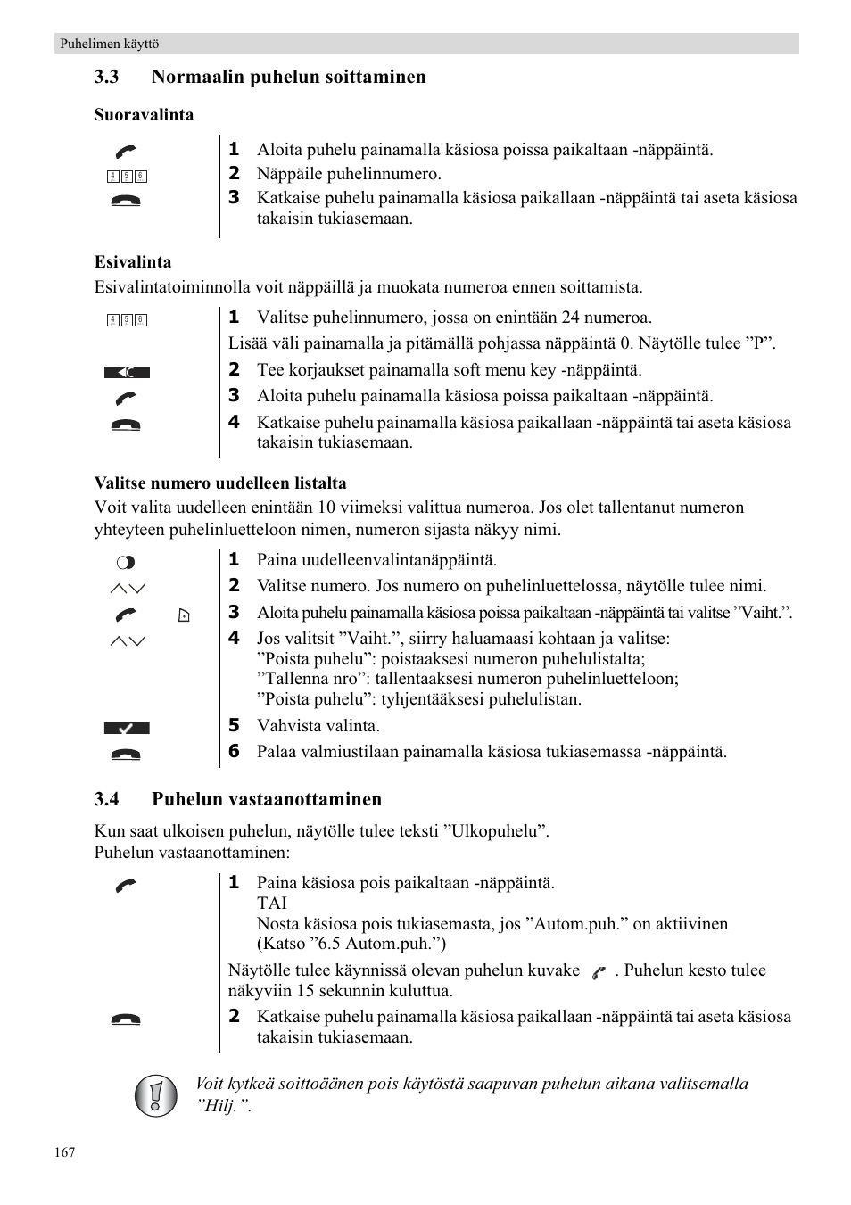 3 normaalin puhelun soittaminen, 4 puhelun vastaanottaminen | Topcom BUTLER 5710 User Manual | Page 184 / 220