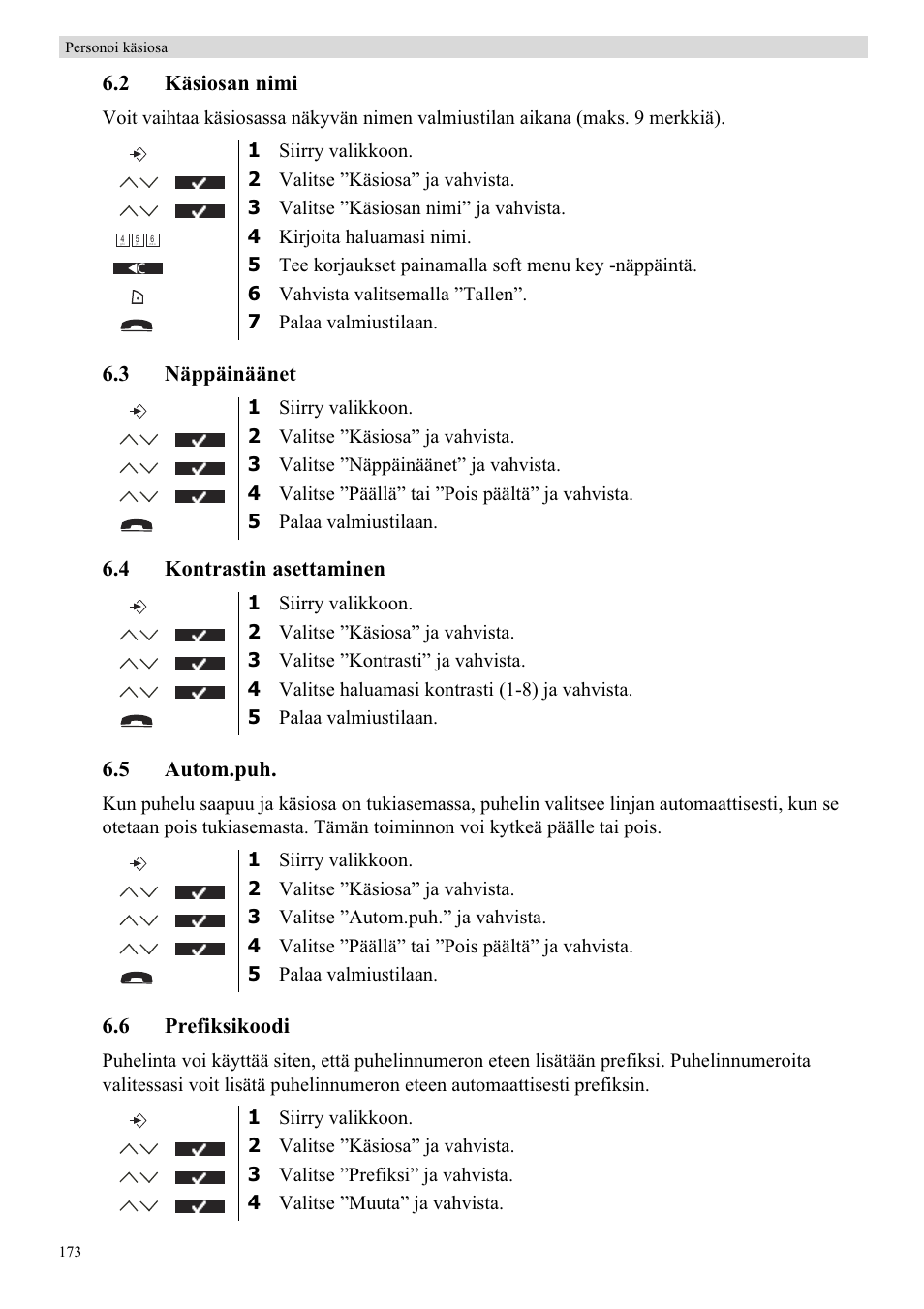 2 käsiosan nimi, 6 prefiksikoodi | Topcom BUTLER 5710 User Manual | Page 190 / 220