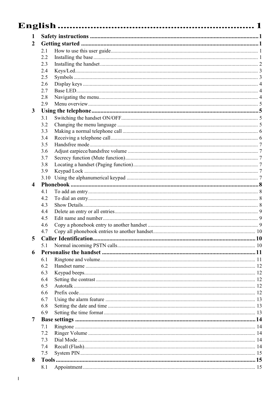 English | Topcom BUTLER 5710 User Manual | Page 4 / 220