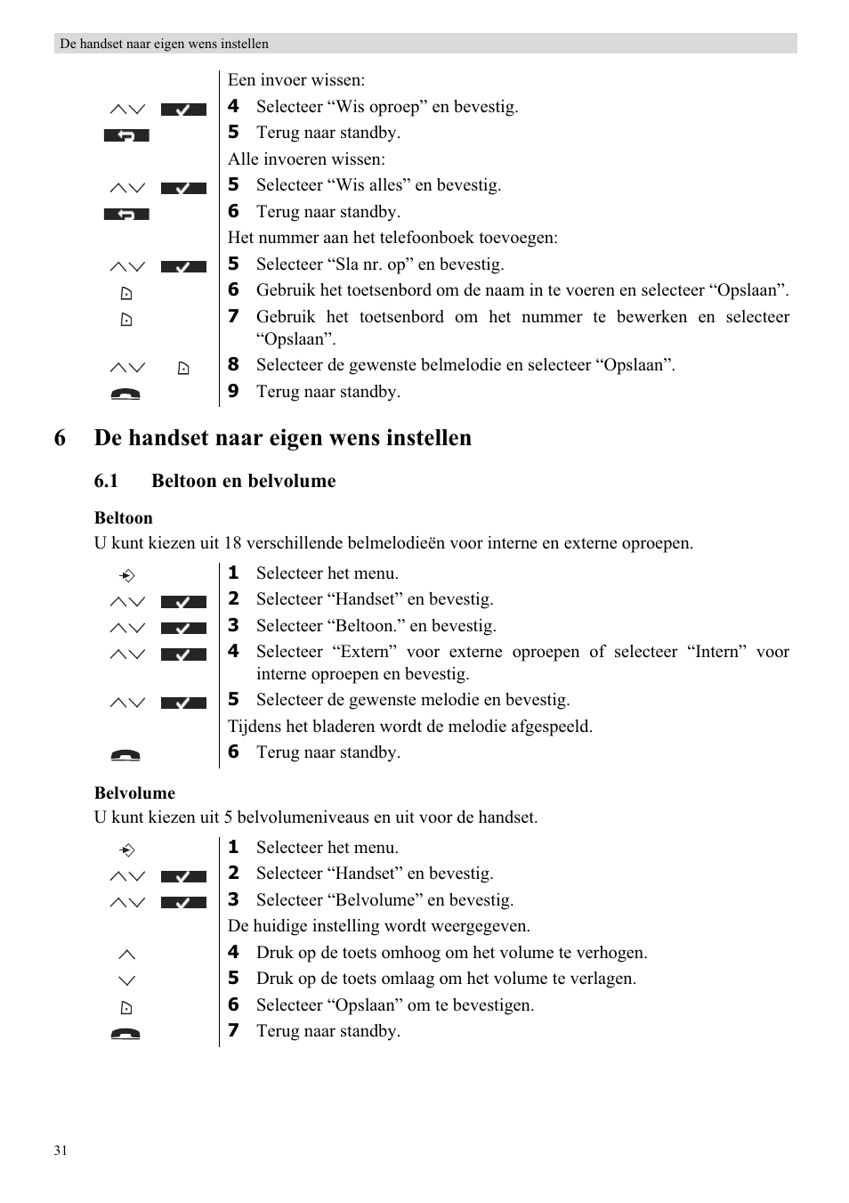 6de handset naar eigen wens instellen | Topcom BUTLER 5710 User Manual | Page 48 / 220