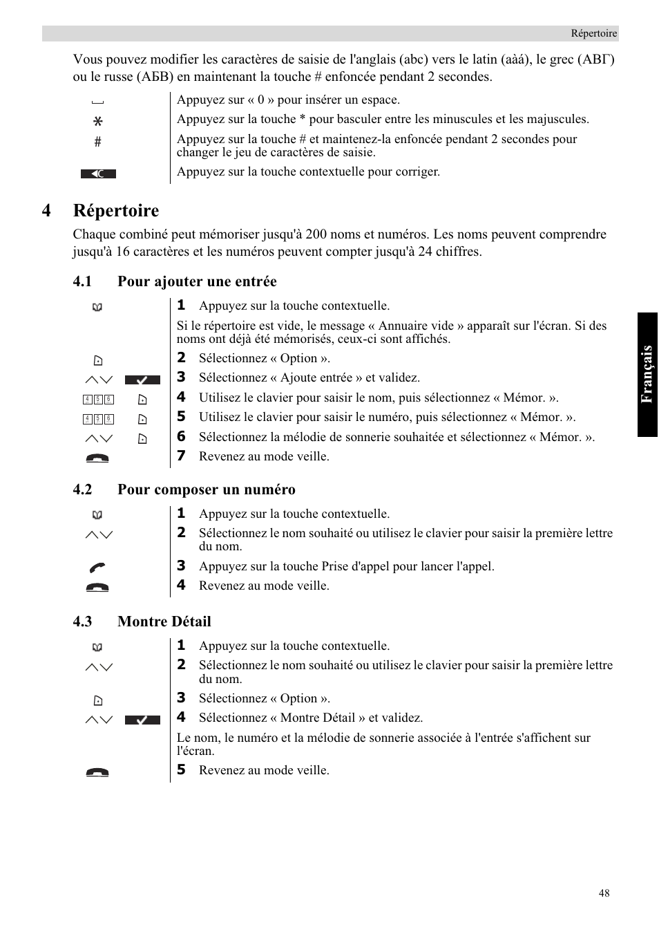 4répertoire, Français | Topcom BUTLER 5710 User Manual | Page 65 / 220