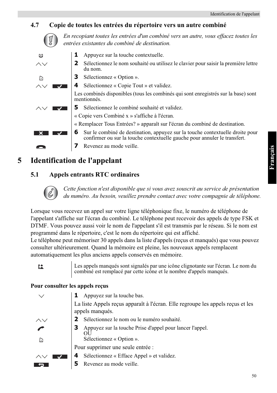 5identification de l'appelant | Topcom BUTLER 5710 User Manual | Page 67 / 220