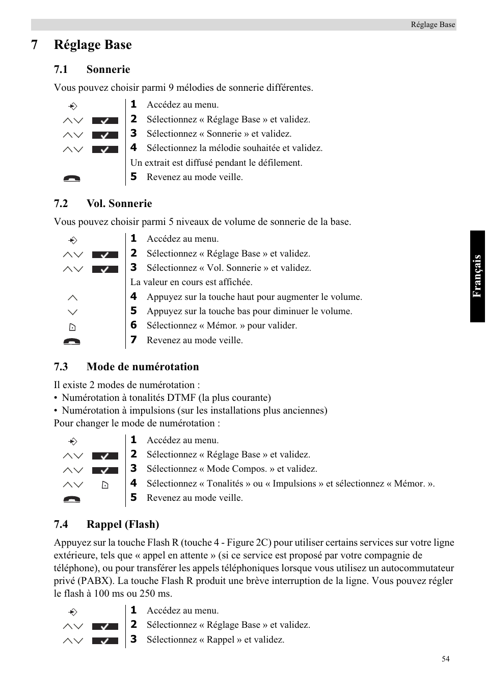 7réglage base | Topcom BUTLER 5710 User Manual | Page 71 / 220