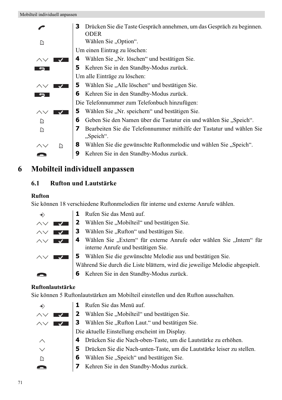 6mobilteil individuell anpassen | Topcom BUTLER 5710 User Manual | Page 88 / 220