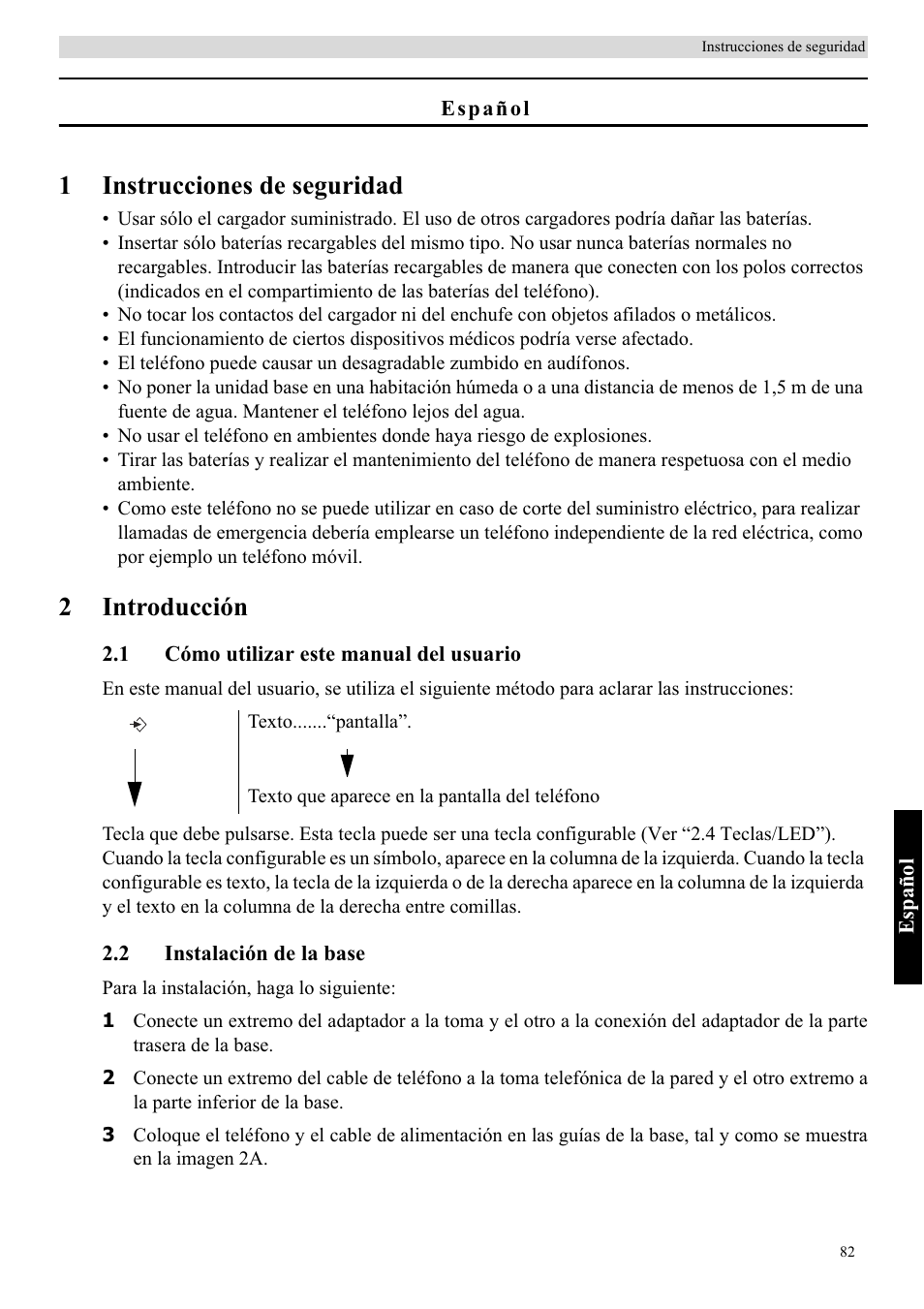 1instrucciones de seguridad, 2introducción | Topcom BUTLER 5710 User Manual | Page 99 / 220
