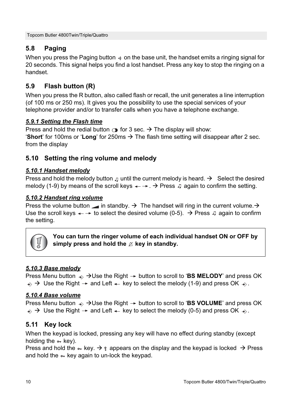 Topcom BUTLER 4800 User Manual | Page 10 / 20
