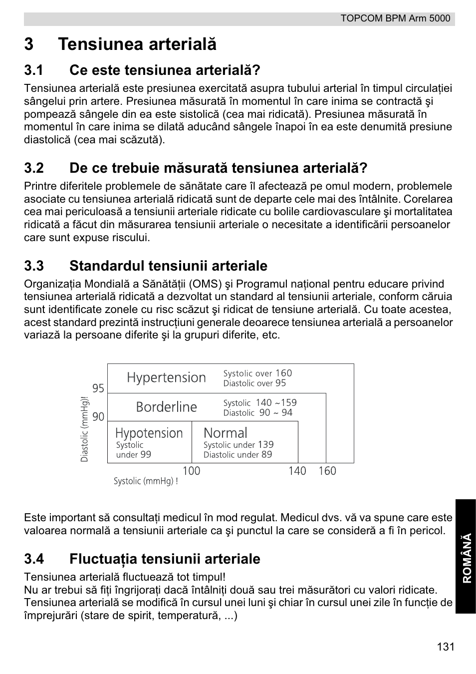 3tensiunea arterială | Topcom BPM ARM 5000 User Manual | Page 131 / 160