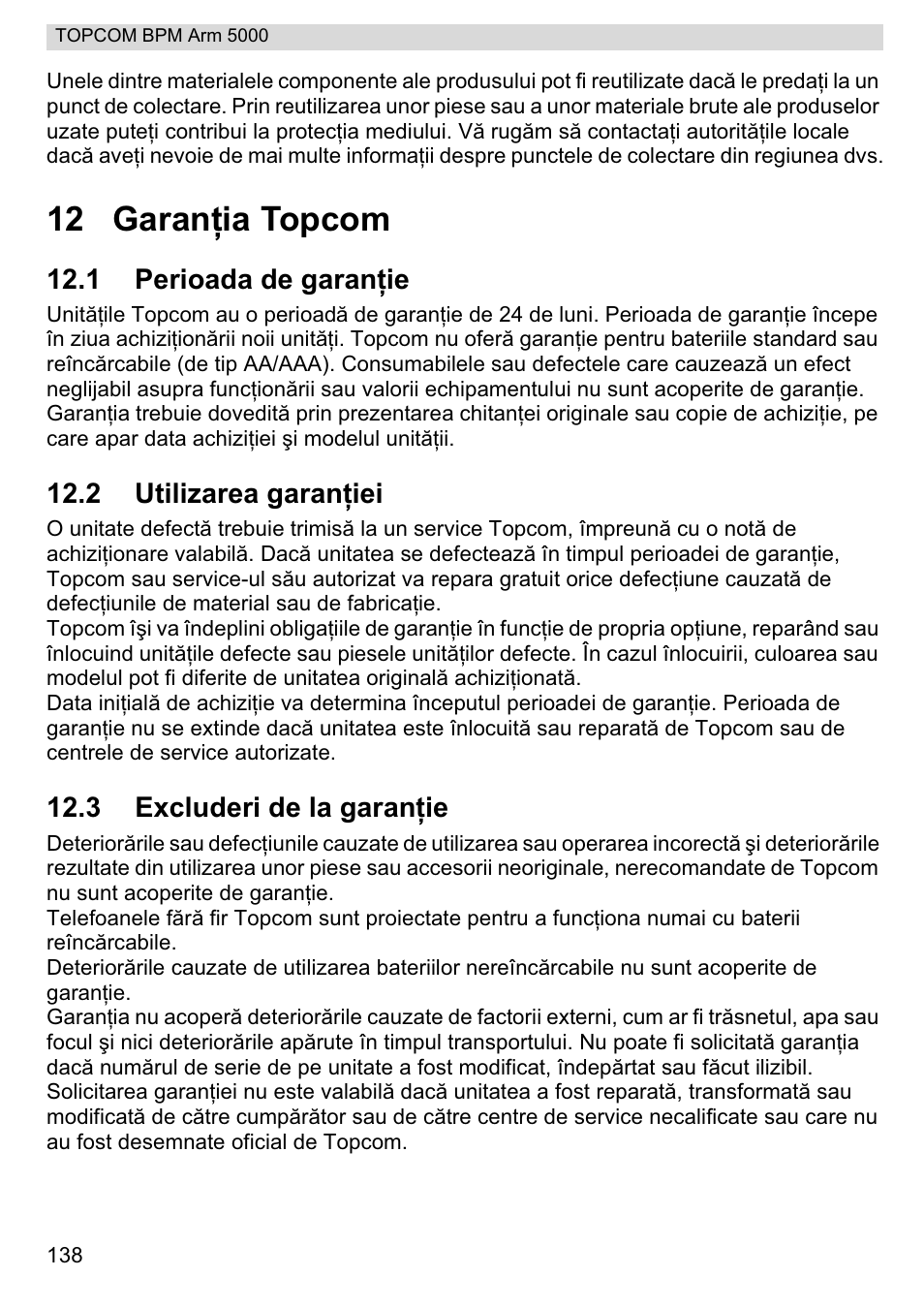 12 garanġia topcom | Topcom BPM ARM 5000 User Manual | Page 138 / 160