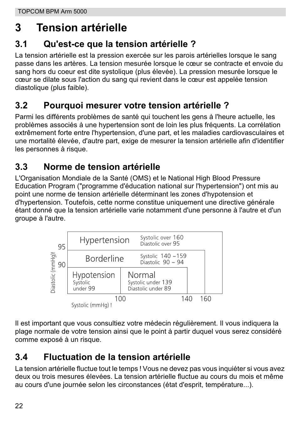 3tension artérielle | Topcom BPM ARM 5000 User Manual | Page 22 / 160