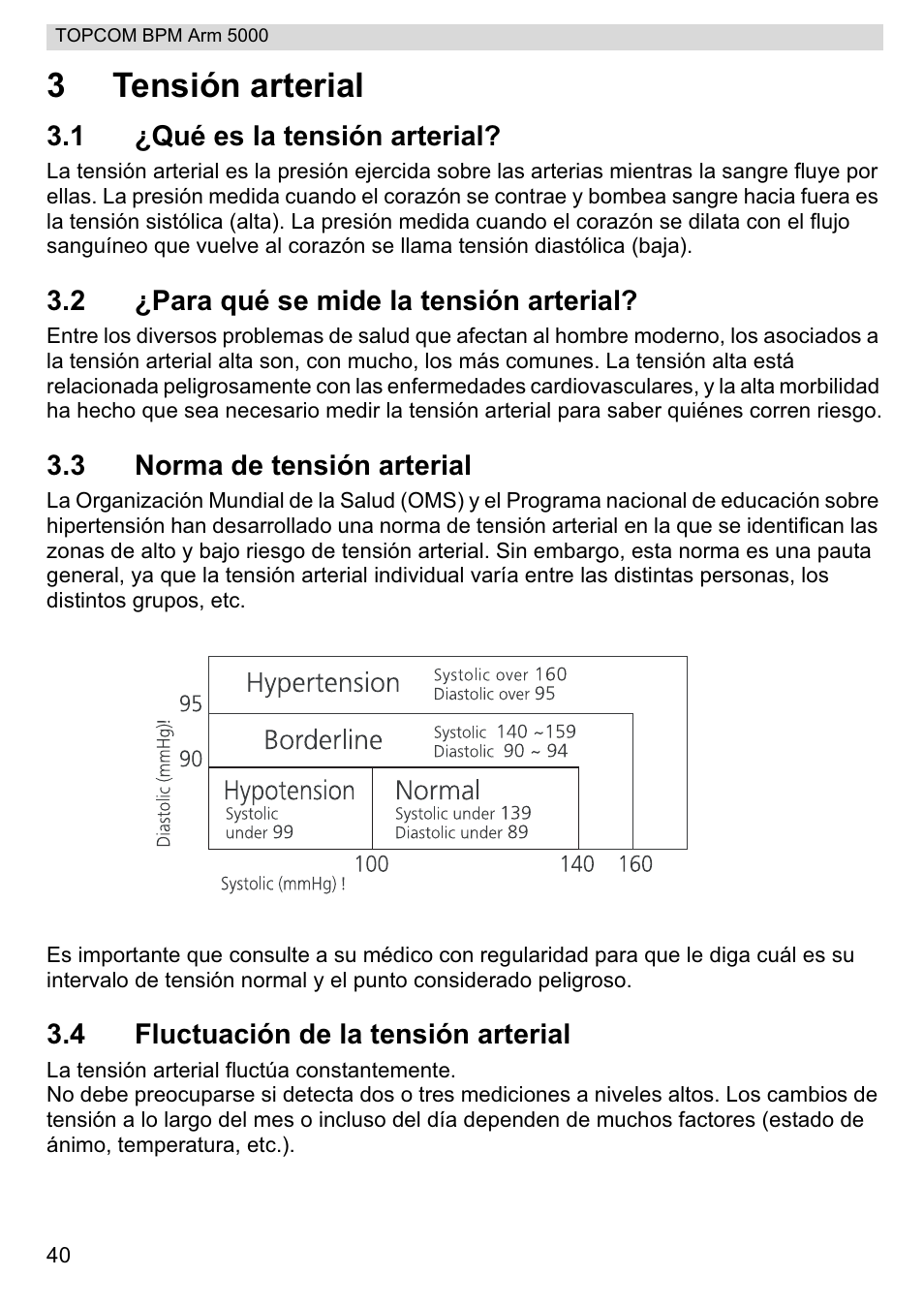 3tensión arterial | Topcom BPM ARM 5000 User Manual | Page 40 / 160