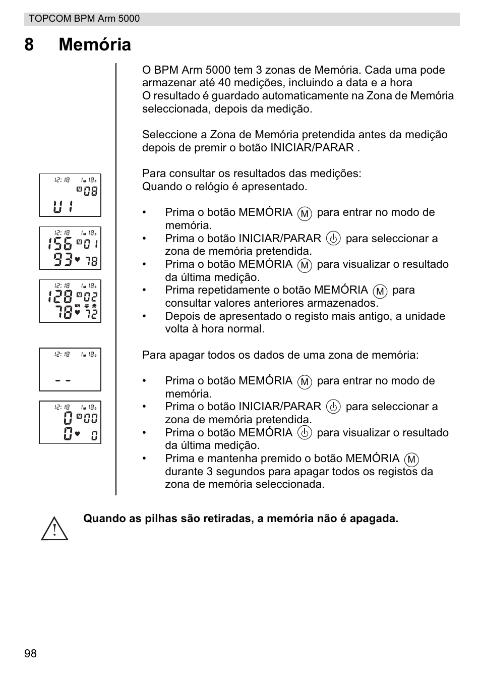 8memória | Topcom BPM ARM 5000 User Manual | Page 98 / 160