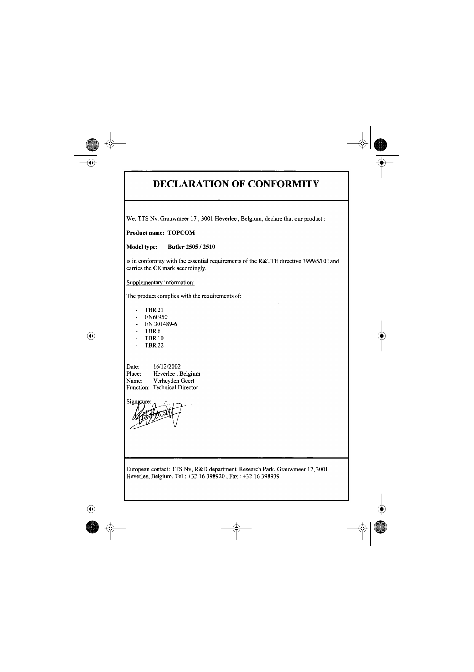 Topcom Butler 2505 User Manual | Page 95 / 96