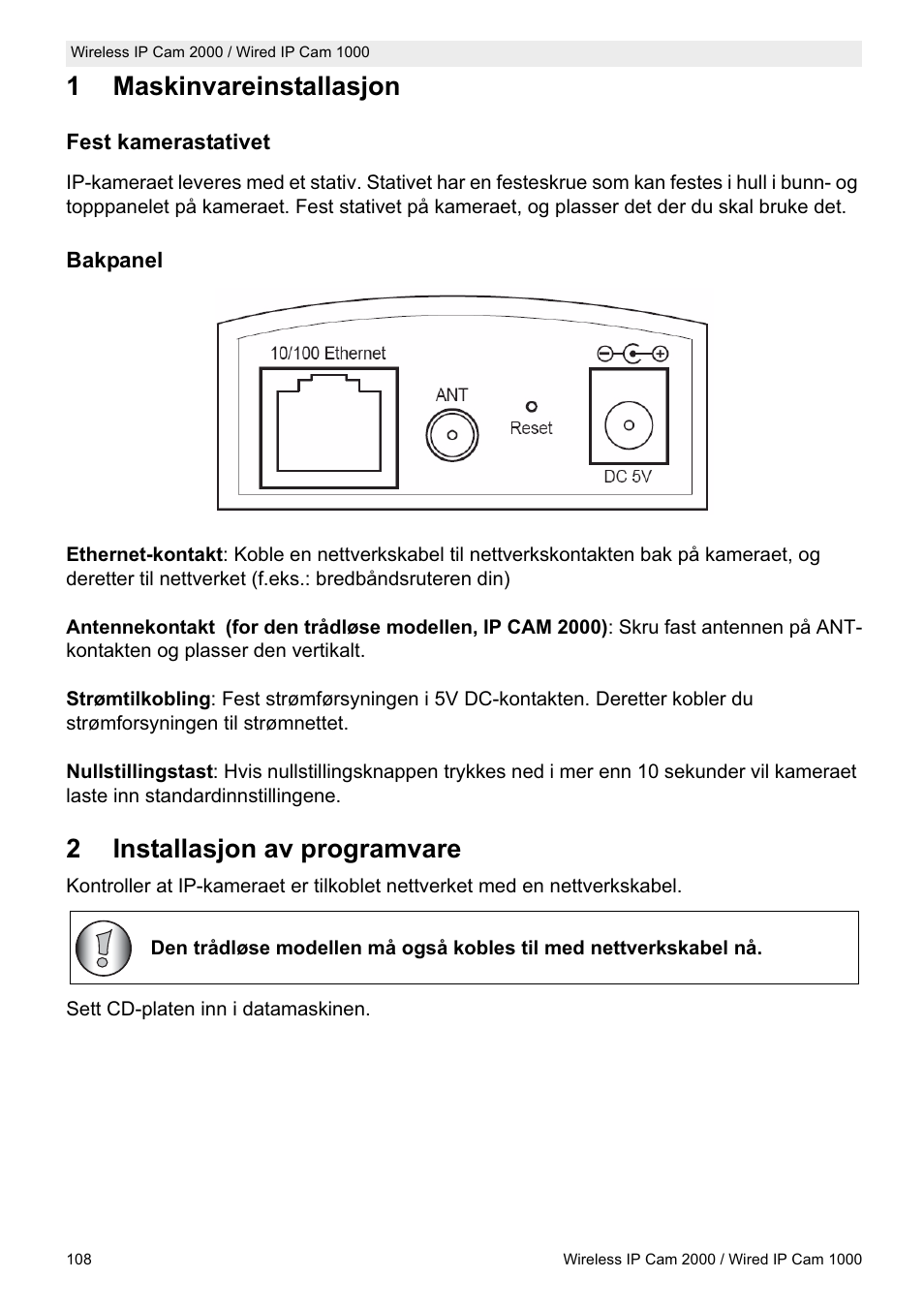 1maskinvareinstallasjon, 2installasjon av programvare | Topcom HBM 1000 User Manual | Page 108 / 168