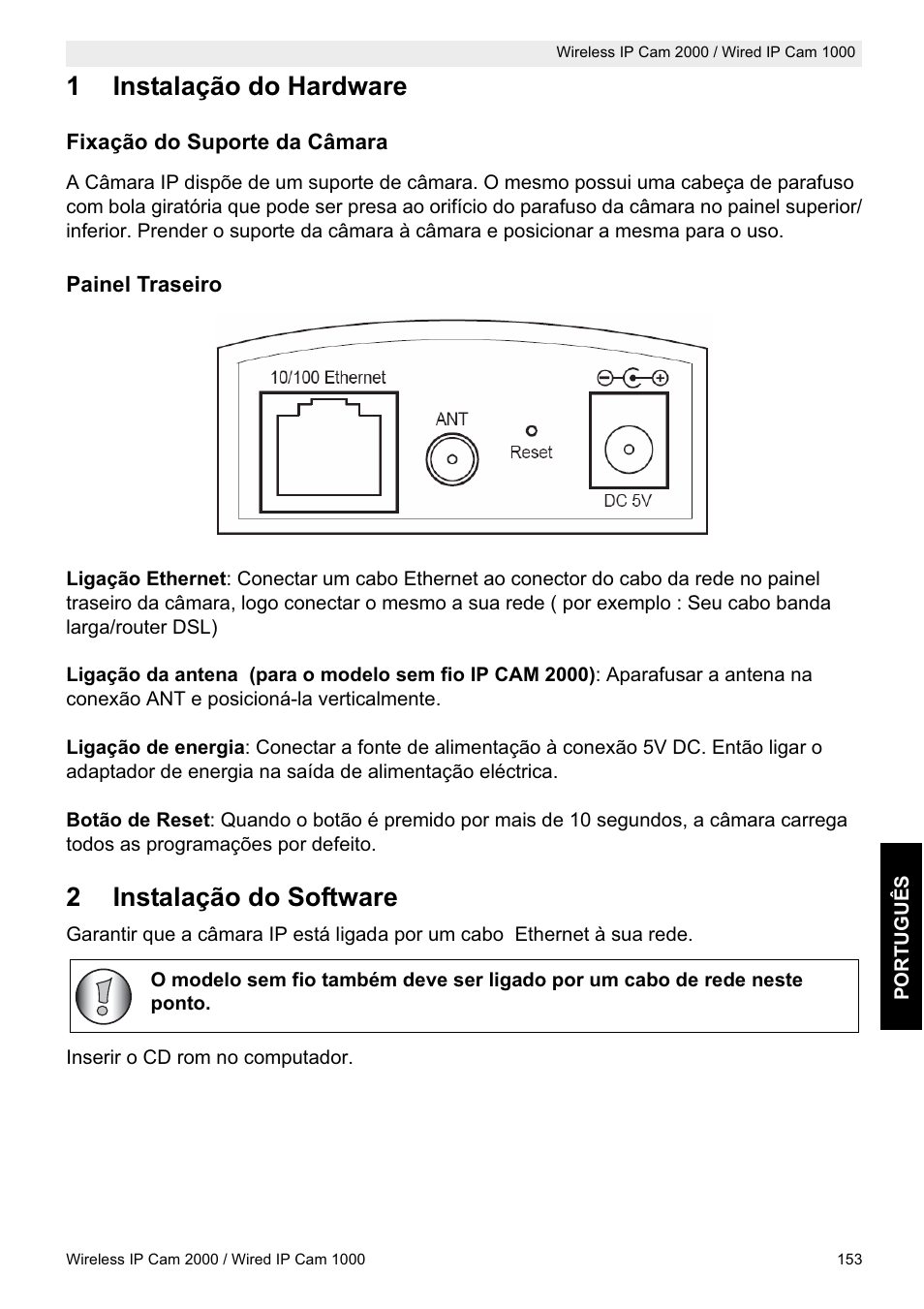 1instalação do hardware, 2instalação do software | Topcom HBM 1000 User Manual | Page 153 / 168