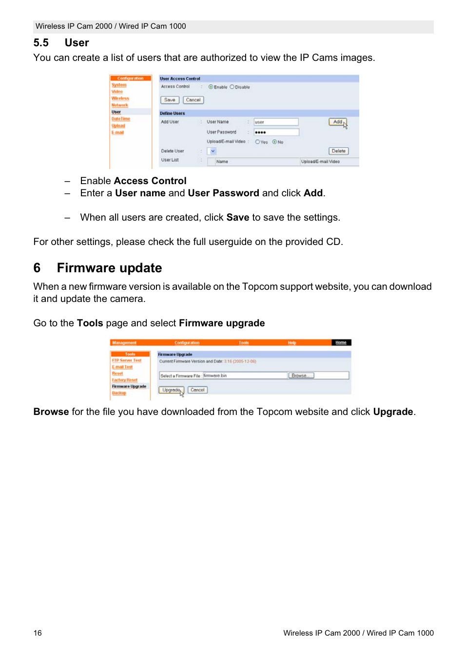 6firmware update | Topcom HBM 1000 User Manual | Page 16 / 168