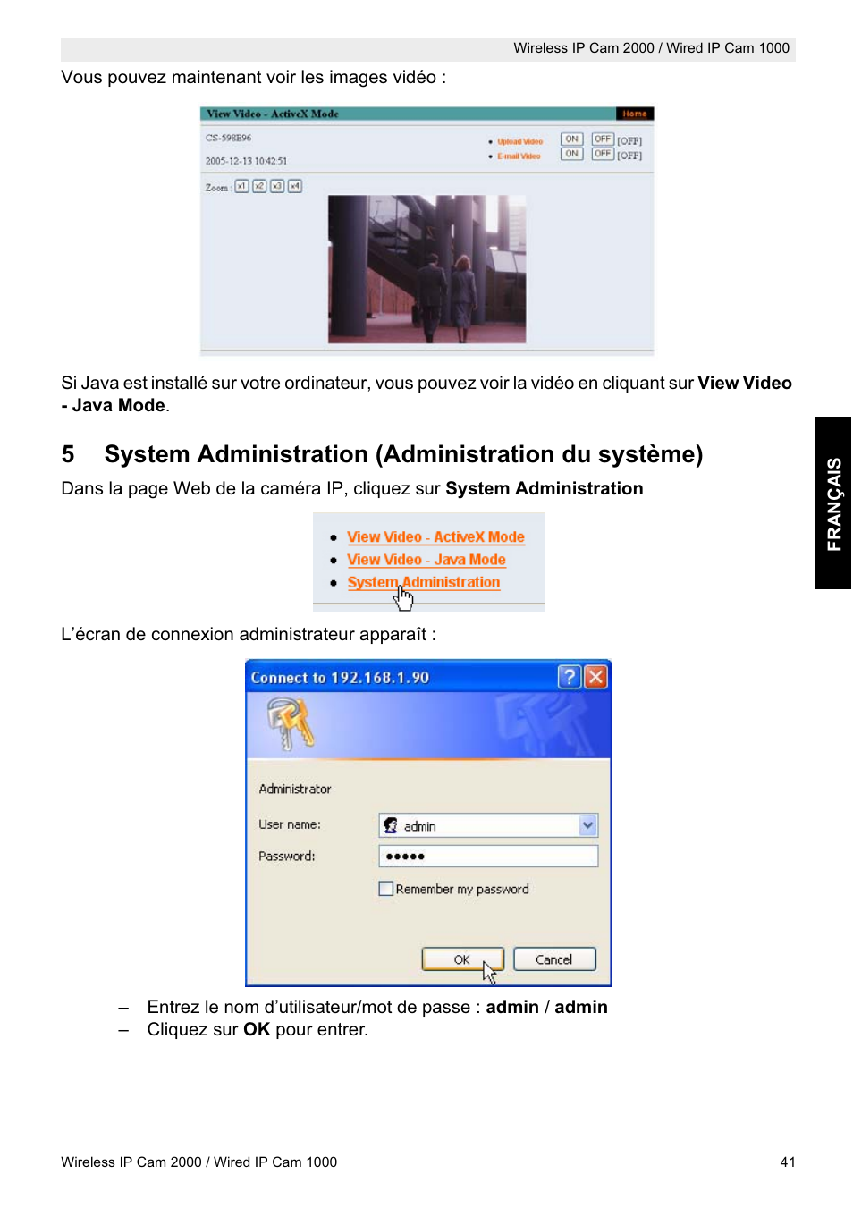 5system administration (administration du système) | Topcom HBM 1000 User Manual | Page 41 / 168