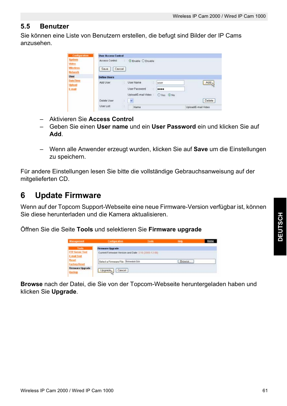 6update firmware | Topcom HBM 1000 User Manual | Page 61 / 168