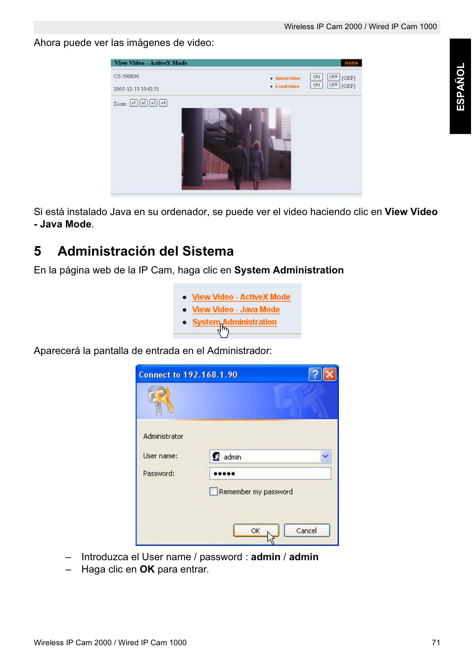 5administración del sistema | Topcom HBM 1000 User Manual | Page 71 / 168