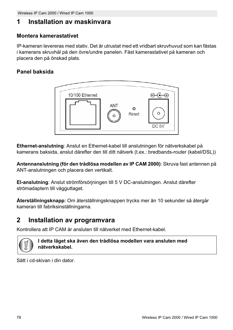 1installation av maskinvara, 2installation av programvara | Topcom HBM 1000 User Manual | Page 78 / 168