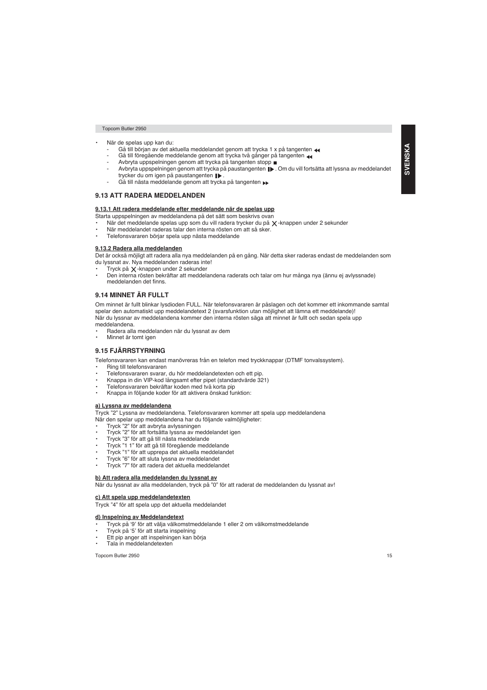 Topcom BUTLER 2950 User Manual | Page 15 / 80