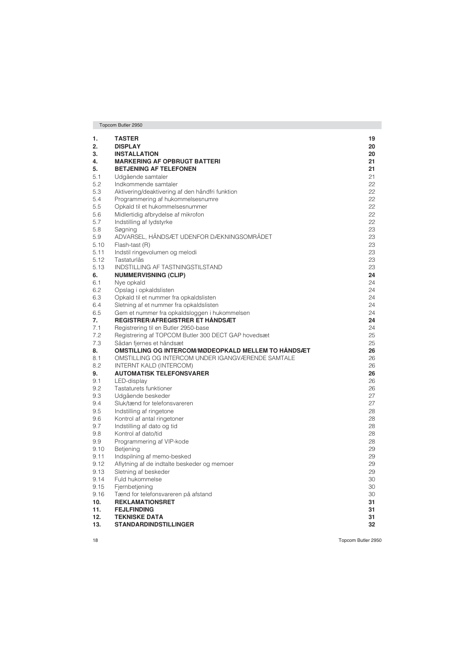 Topcom BUTLER 2950 User Manual | Page 18 / 80