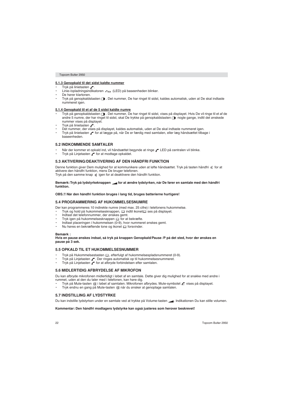 Topcom BUTLER 2950 User Manual | Page 22 / 80