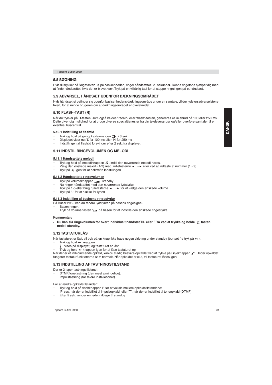 Topcom BUTLER 2950 User Manual | Page 23 / 80