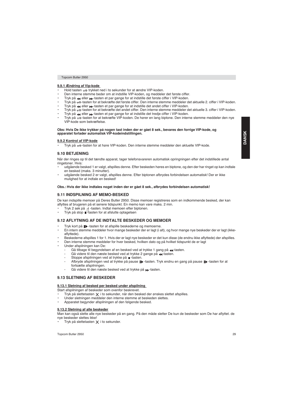 Topcom BUTLER 2950 User Manual | Page 29 / 80
