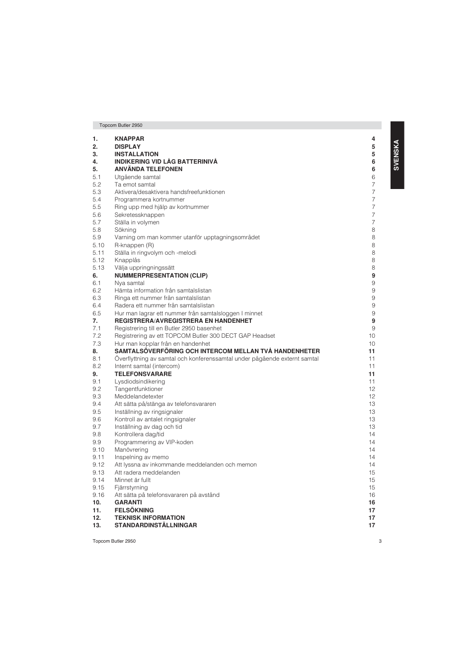 Topcom BUTLER 2950 User Manual | Page 3 / 80