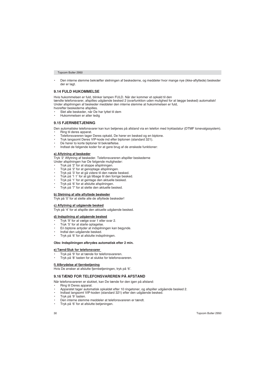 Topcom BUTLER 2950 User Manual | Page 30 / 80