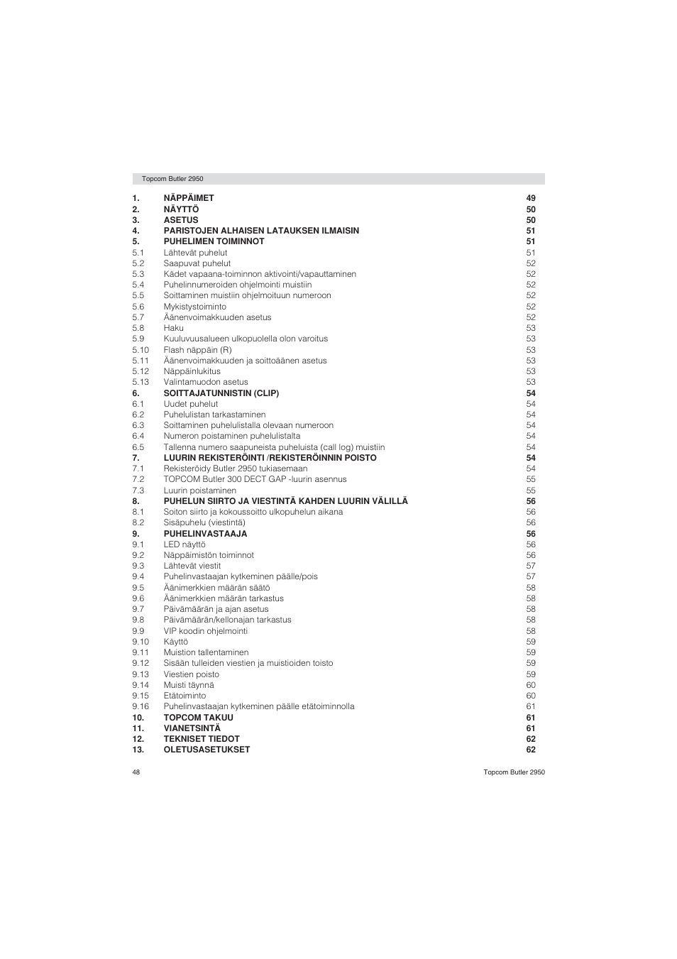 Topcom BUTLER 2950 User Manual | Page 48 / 80