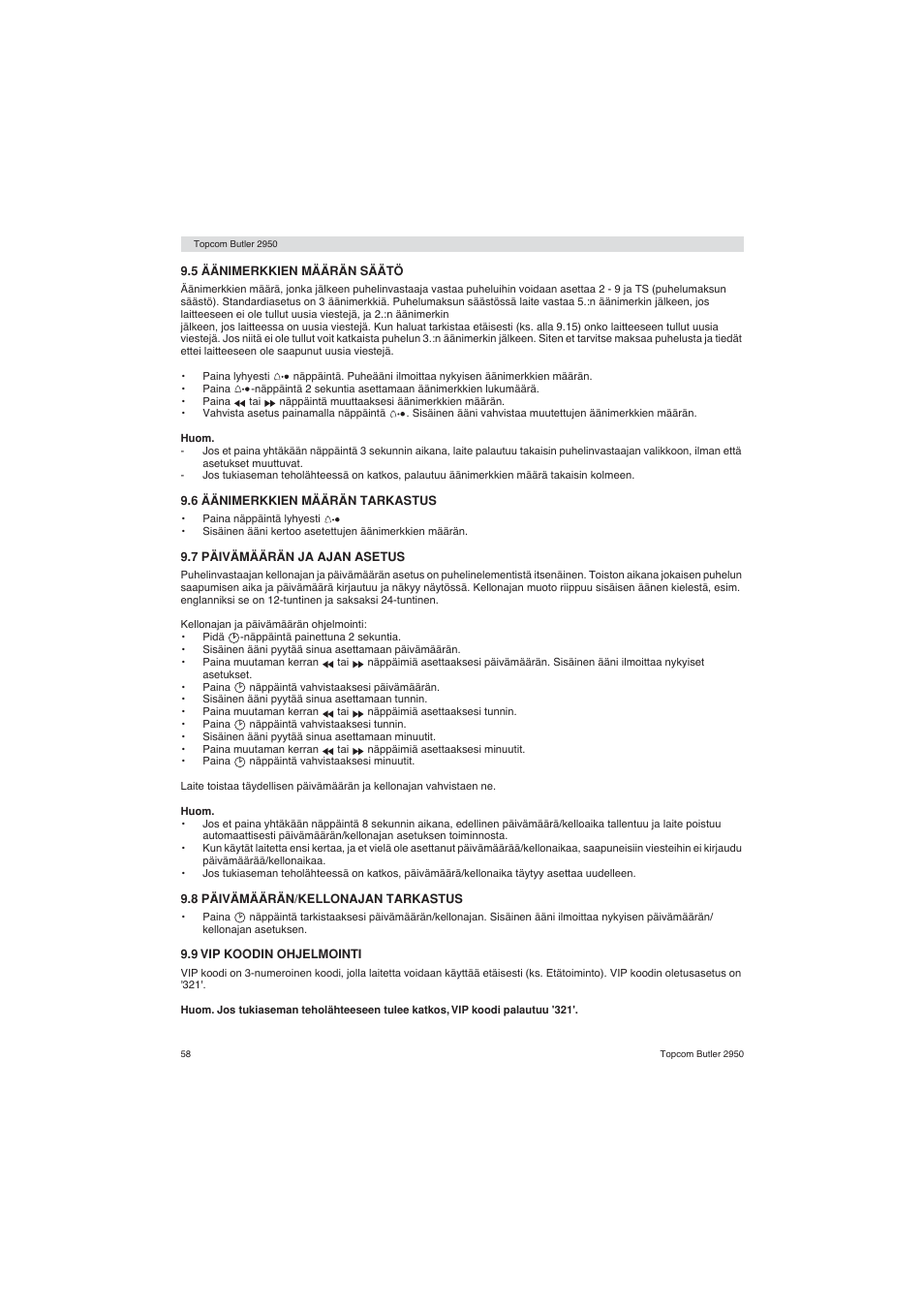 Topcom BUTLER 2950 User Manual | Page 58 / 80