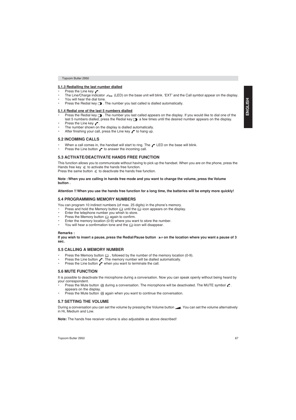 Topcom BUTLER 2950 User Manual | Page 67 / 80
