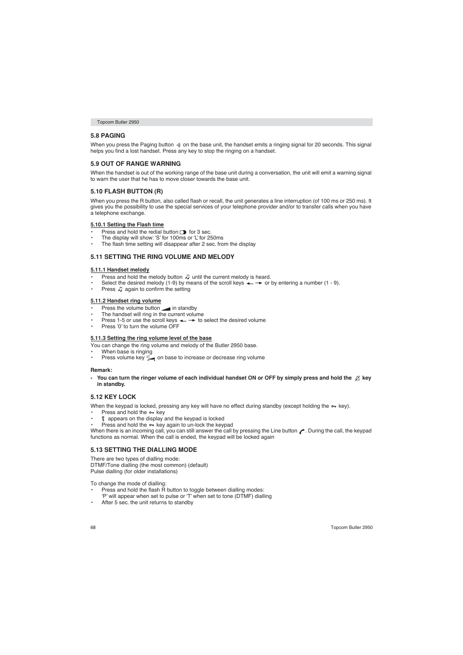 Topcom BUTLER 2950 User Manual | Page 68 / 80